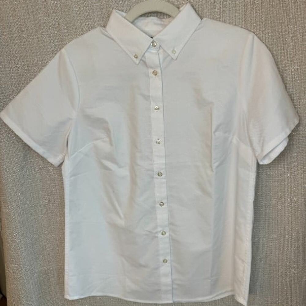 Lands' End NWOT girl’s woven white oxford shirt size 10